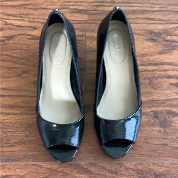 Calvin Klein Shoes - CALVIN KLEIN “Parisa” open toe lizard pump